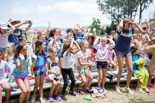 Day campers posing for a group picture outside